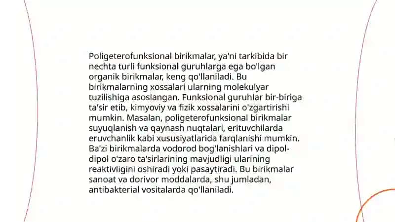 Poligeterofunksional birikmalar 4