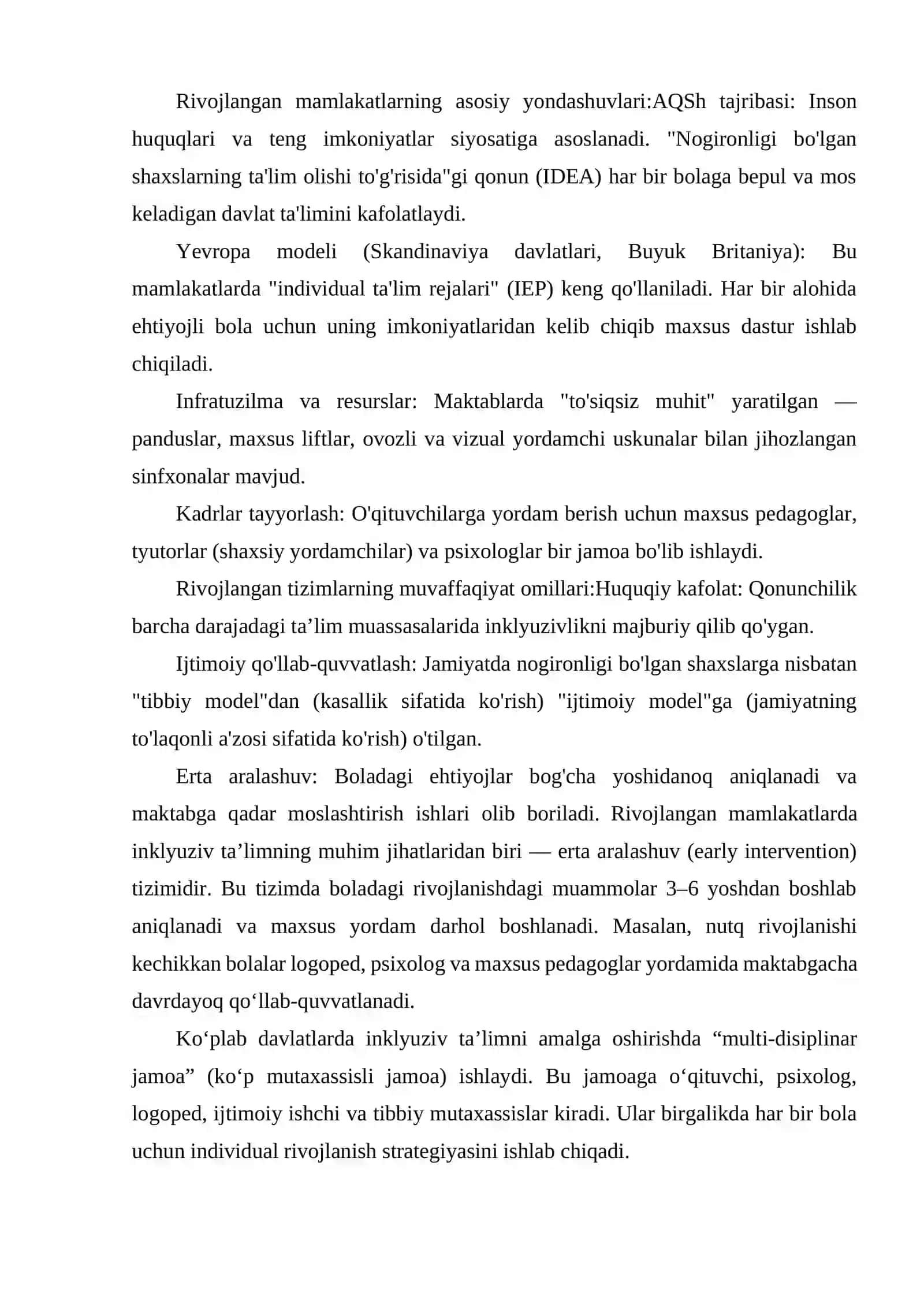 RIVOJLANGAN DAVLATLARDA INKLYUZIV TA’LIM TAJRIBASI. 4