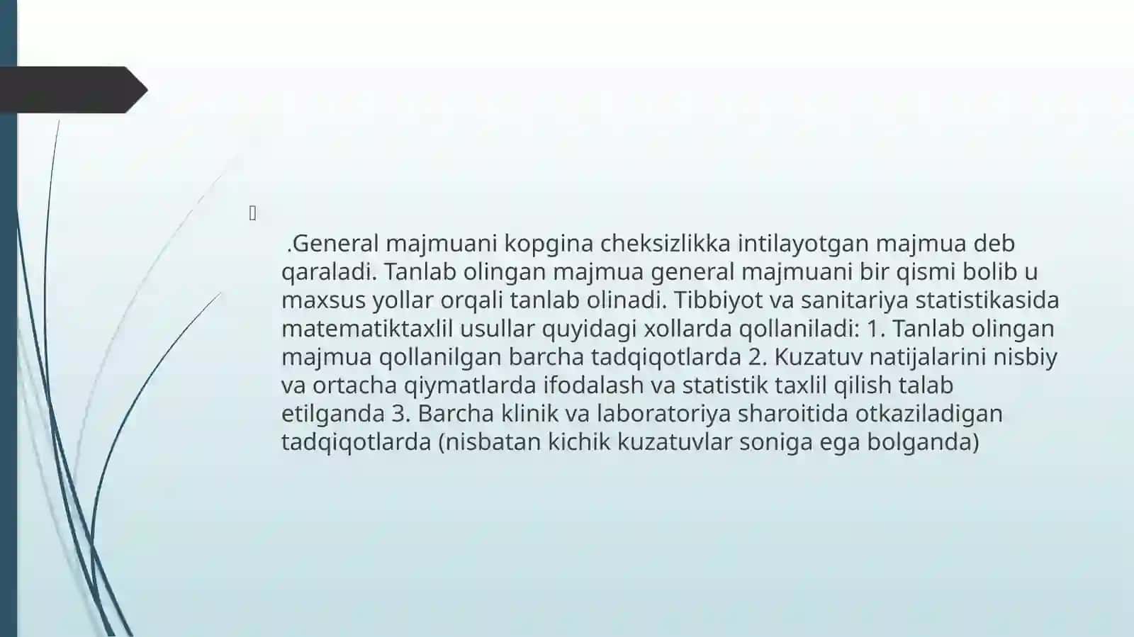Tibbiyot statistika asoslari 4