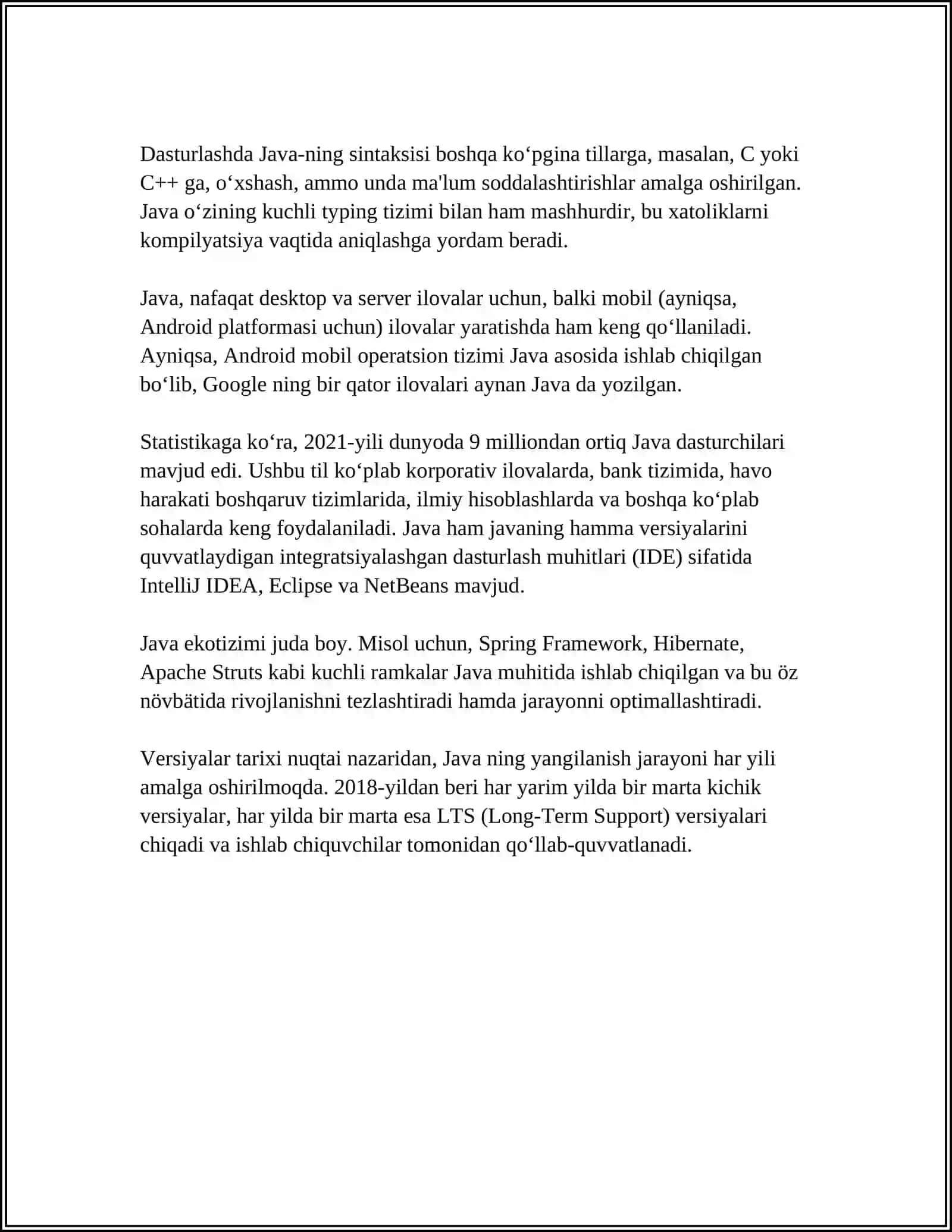 JAVA TIZIMI ORQALI PEDAGOGIK ILOVALAR YARATISH TEXNALOGIYASI 4