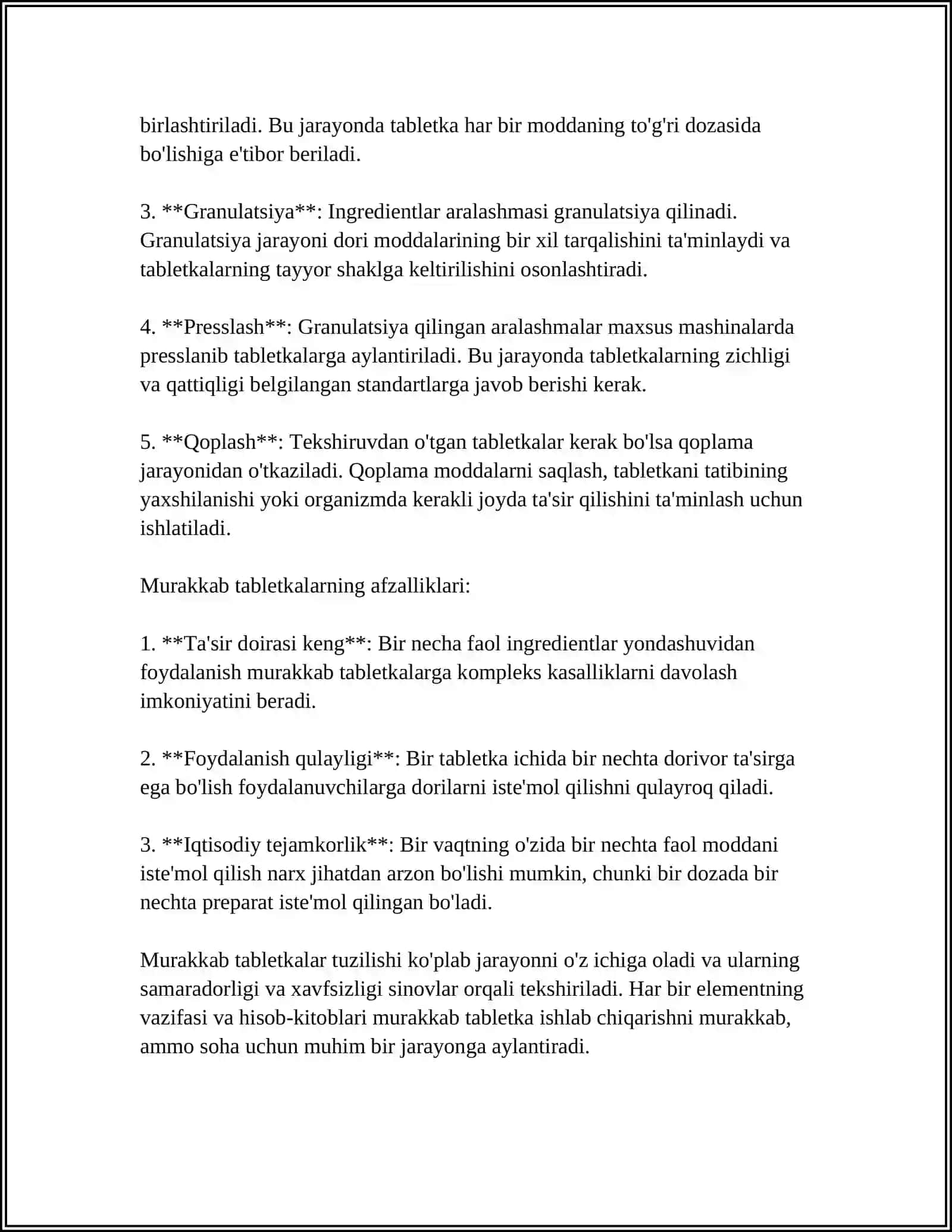 MURAKKAB TABLETKALAR NOMENKLATURASI VA TARKIBLARI 4