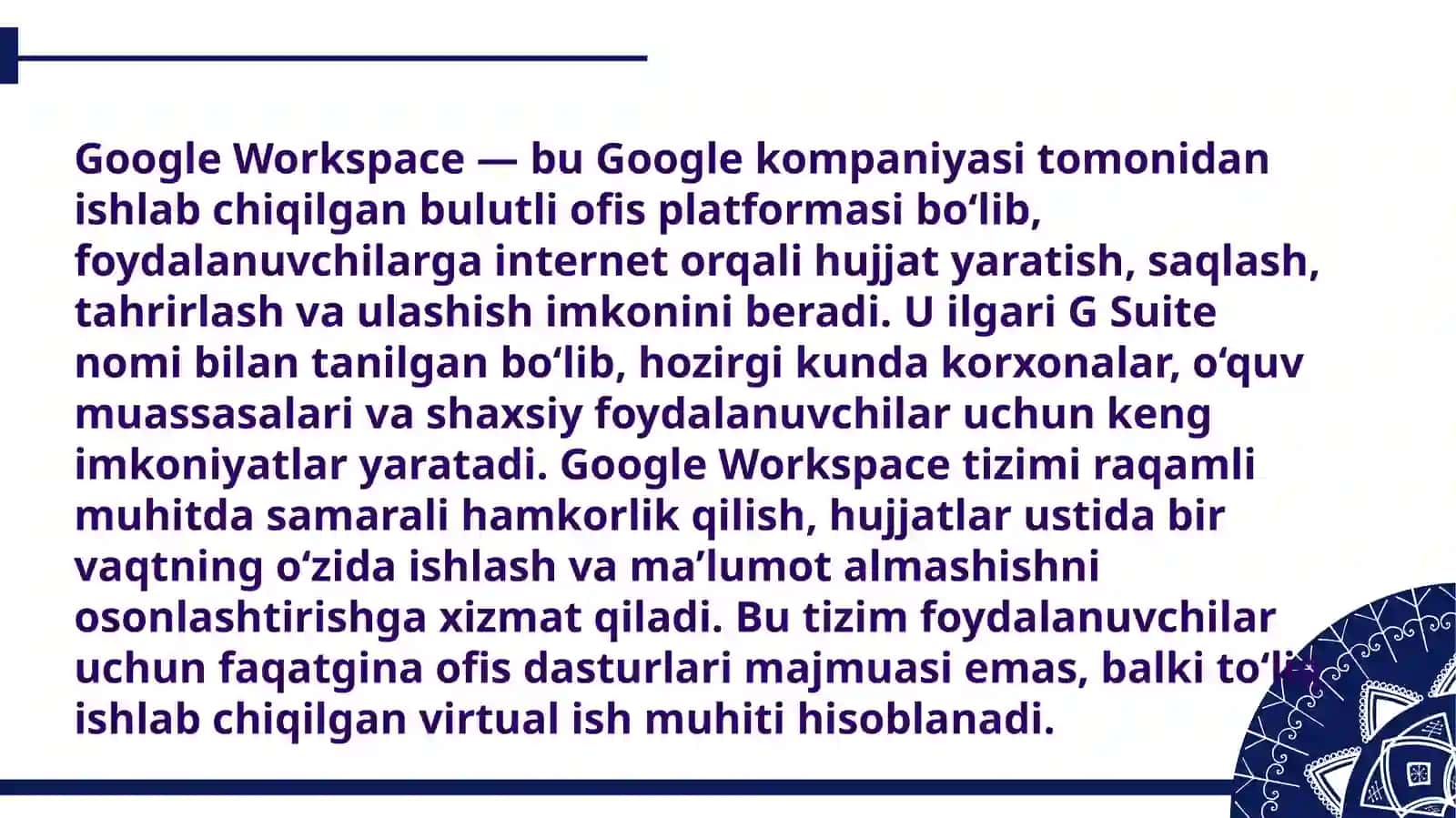 Google Docs, Google Sheets va Google Slides 4