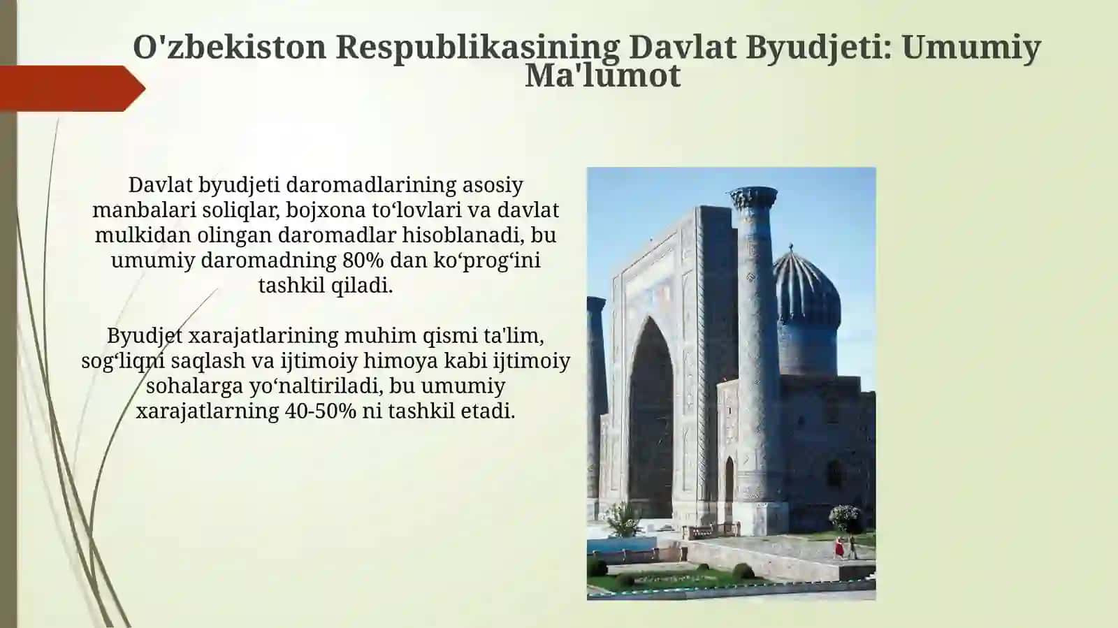 Davlat byudjeti.Òzbekiston Respublikasi davlat byudjeti 4