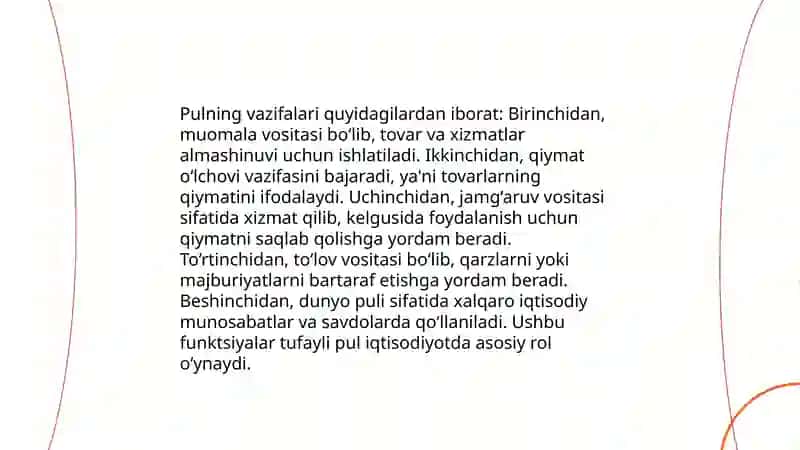 Pul funksiyalari 4