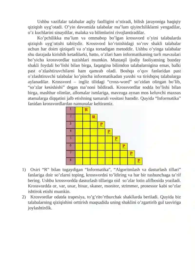 Informatikani o’qitishda o’yinli texnologiyalardan foydalanish 4