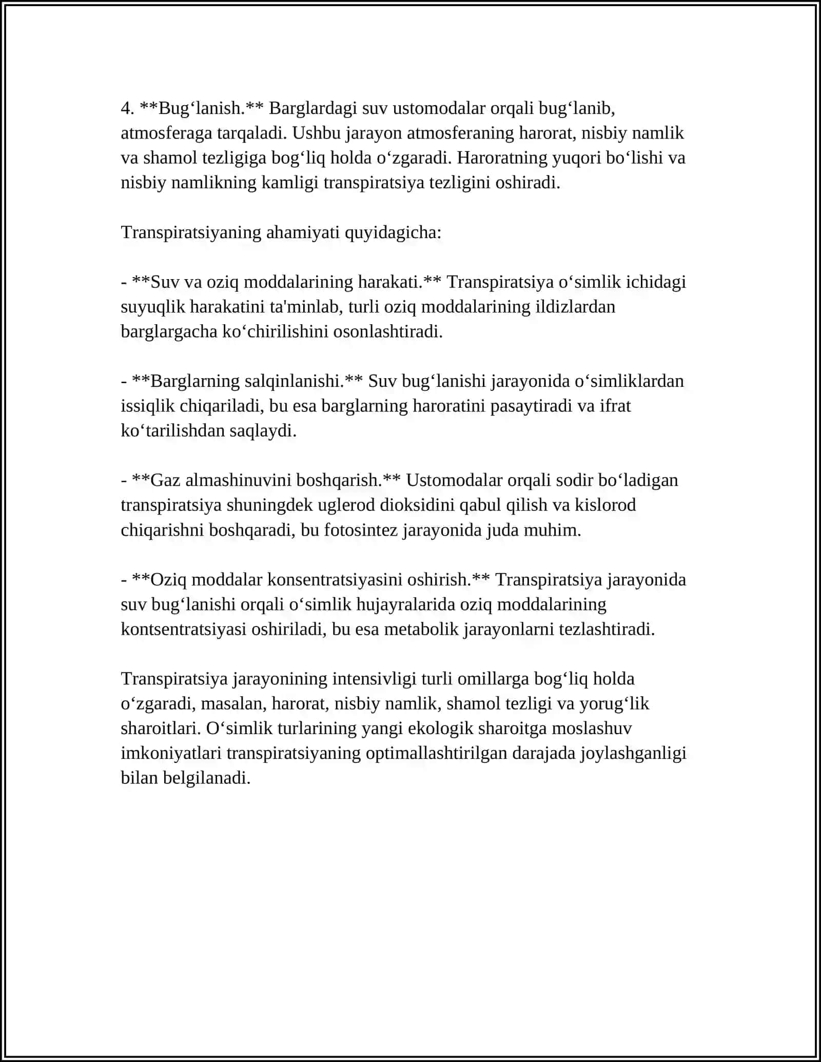 Transpiratsiyasi va uning ahamiyati 4
