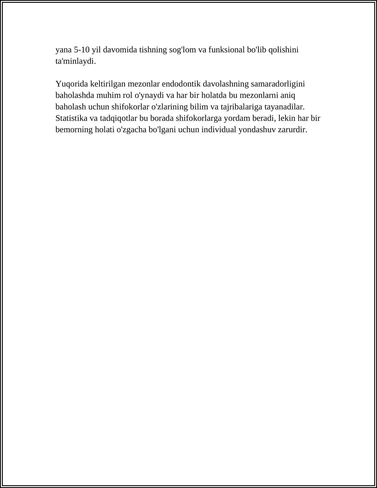 ENDODONTIK DAVOLASH SIFATINI BAHOLASH 4