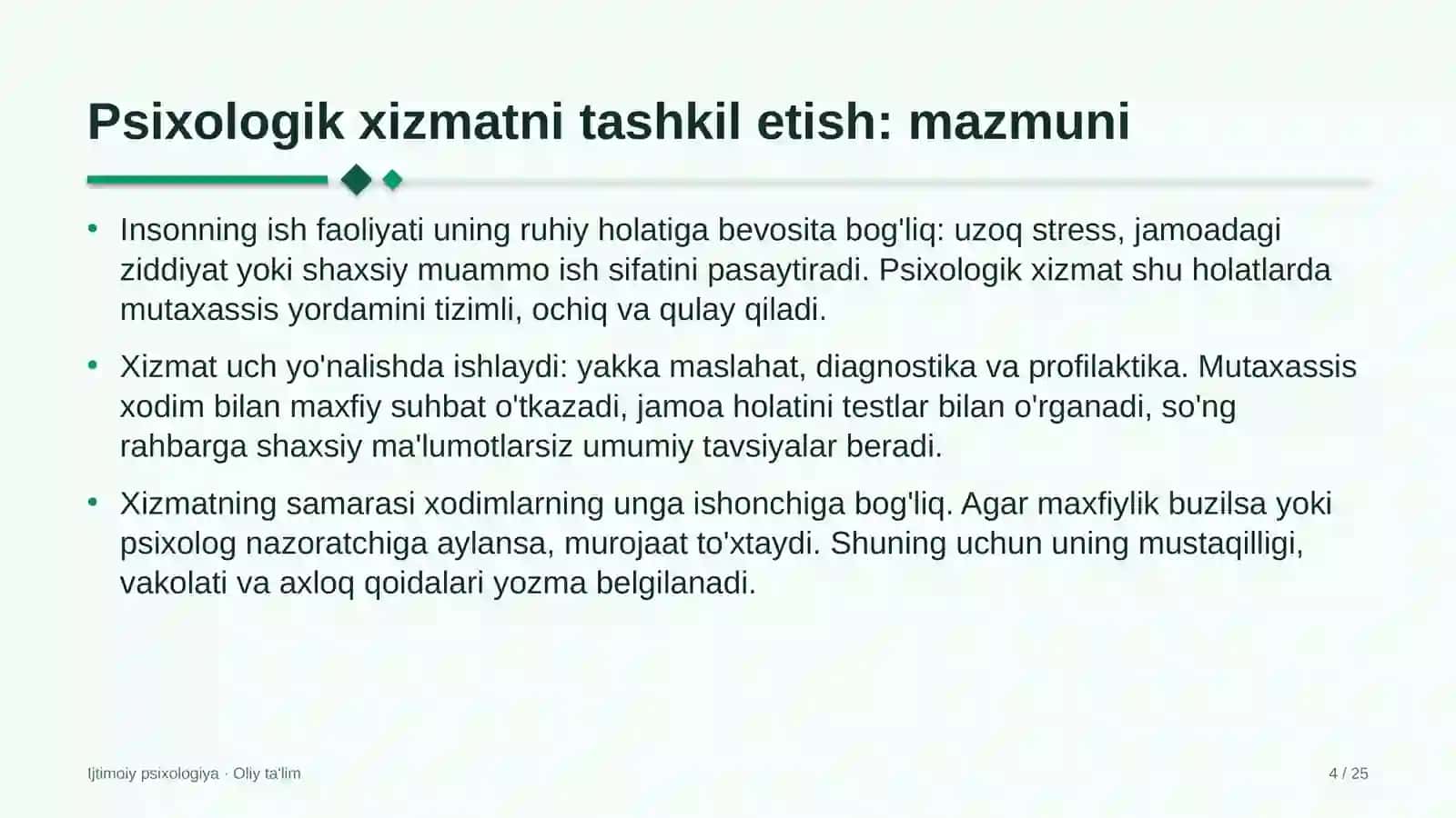 Elektr podstansiyalarida psixologik xizmatni tashkil etish 4