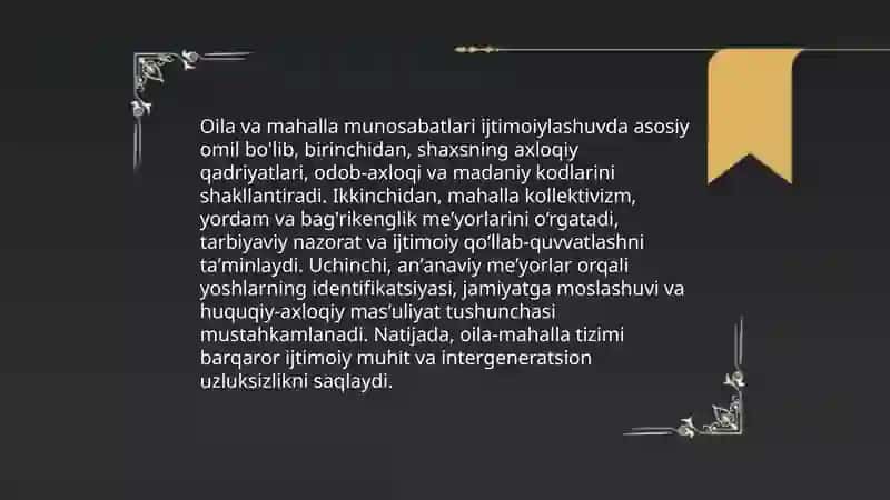 Mahalla ijtimoiy anʼanalar 4