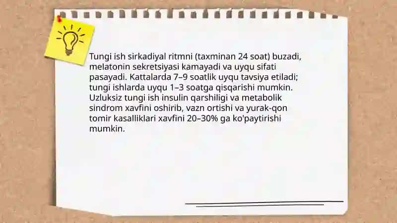 Tungi smenada ishlashga moslashish strategiyalari 4