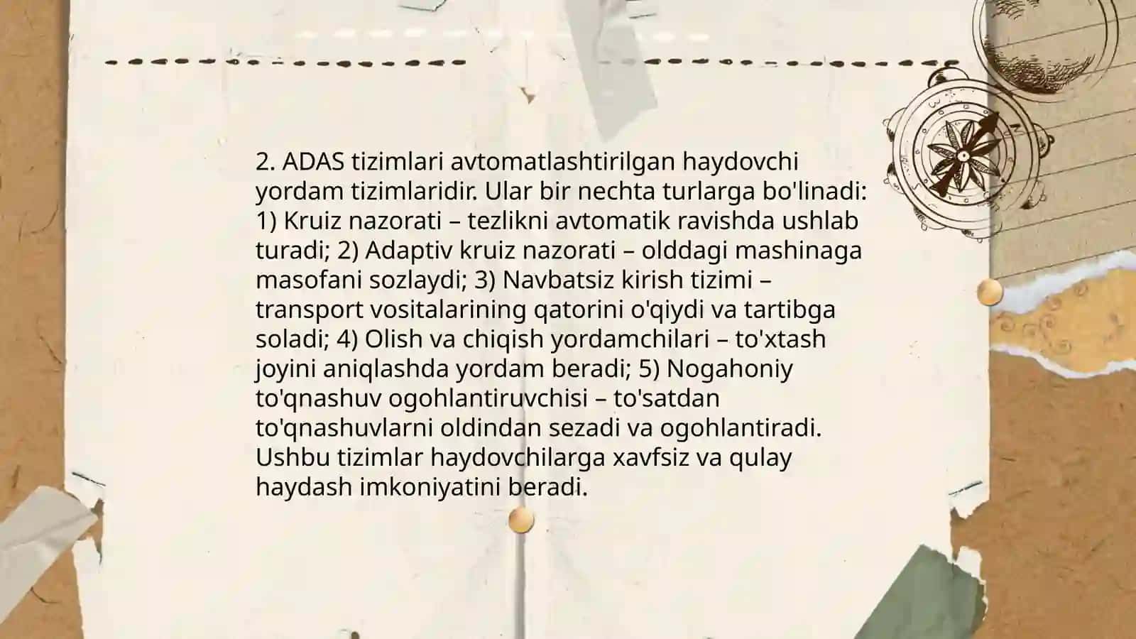Haydovchiga yordam beruvchi tizimlar 4