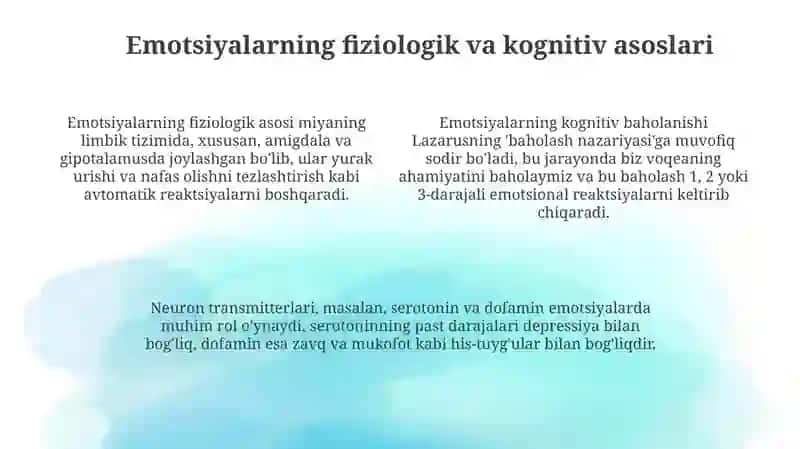 Emotsiya va Hissiyot haqida tushuncha 4