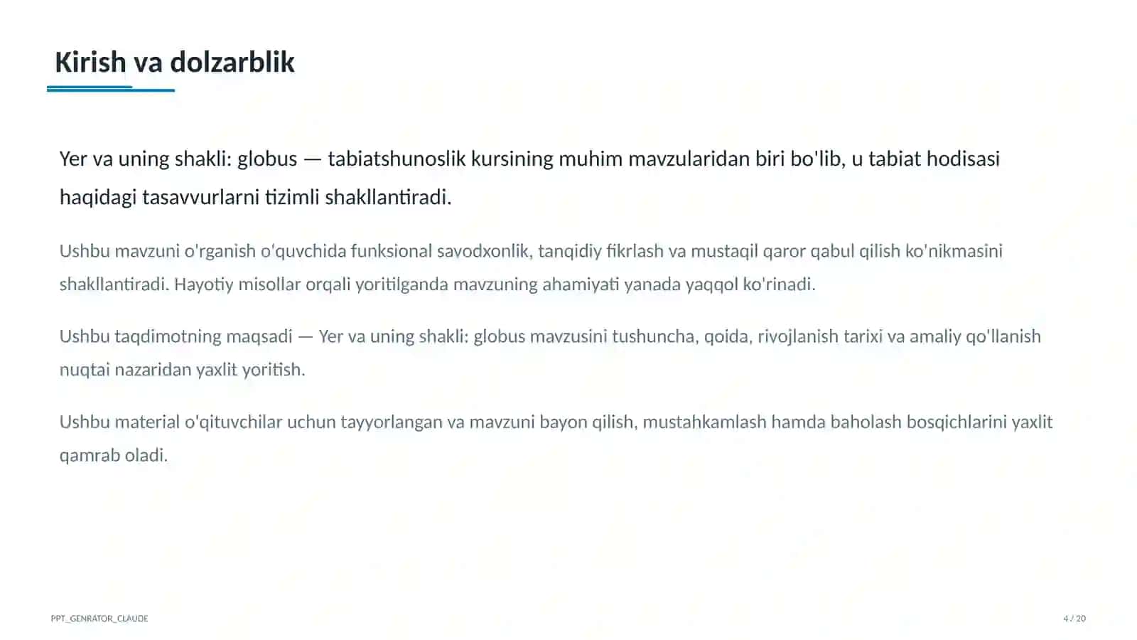 Yer va uning shakli: globus (3-sinf) 4