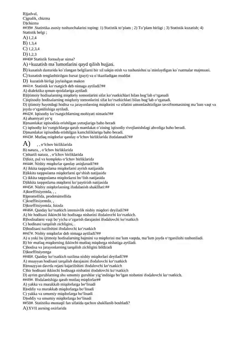 Statistika fanining bosqichlari 4