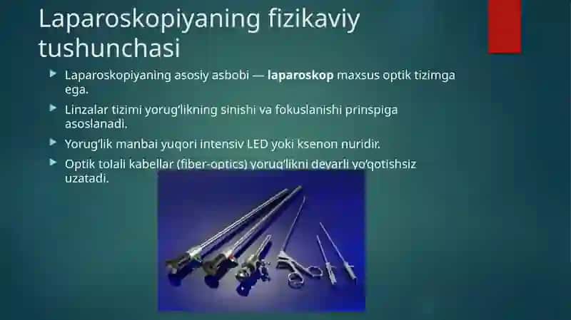 LAPARASKOPIYANING JARROHLIKDA QO`LLANISHI 4