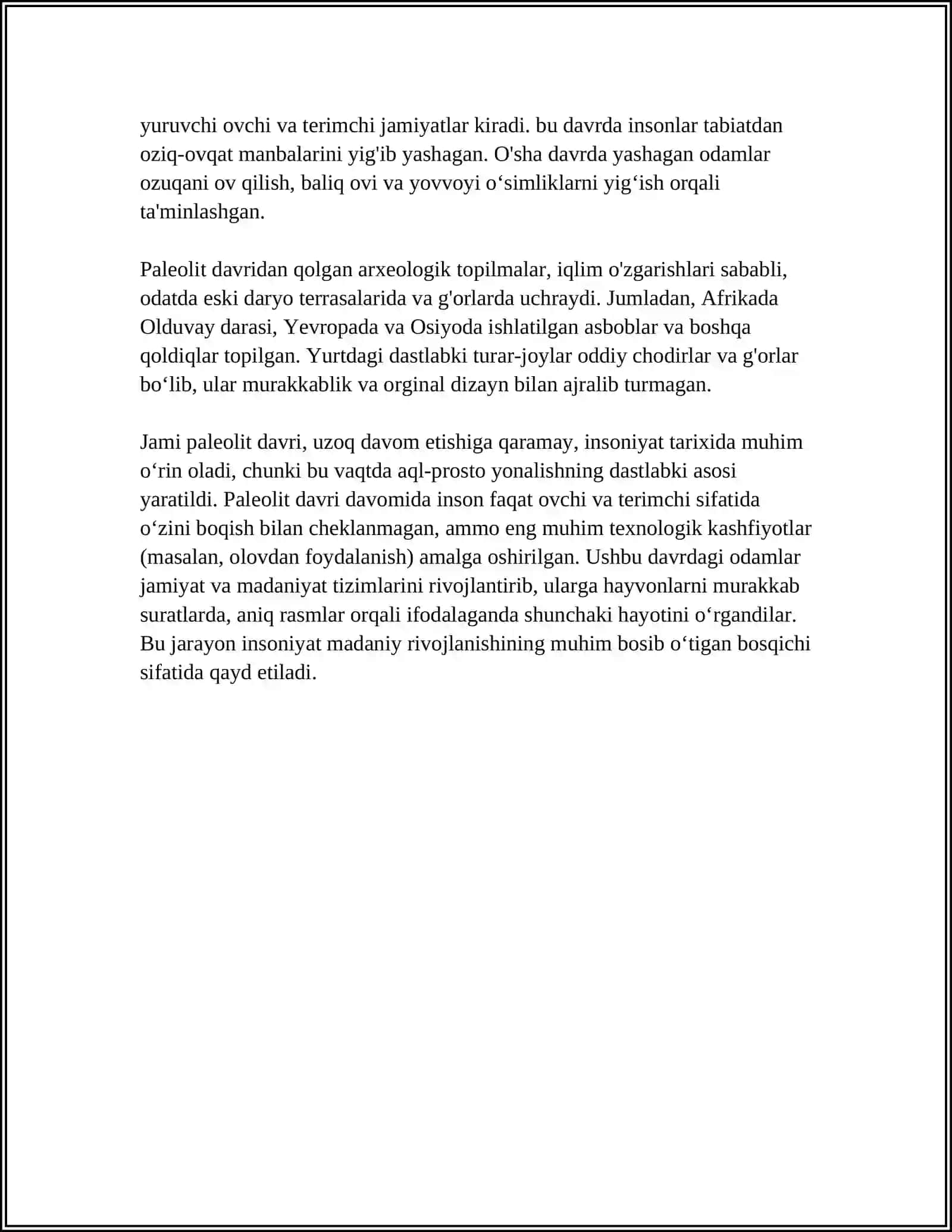 PALIOLIT DAVRI VA UNING BOSQICHLARI 4