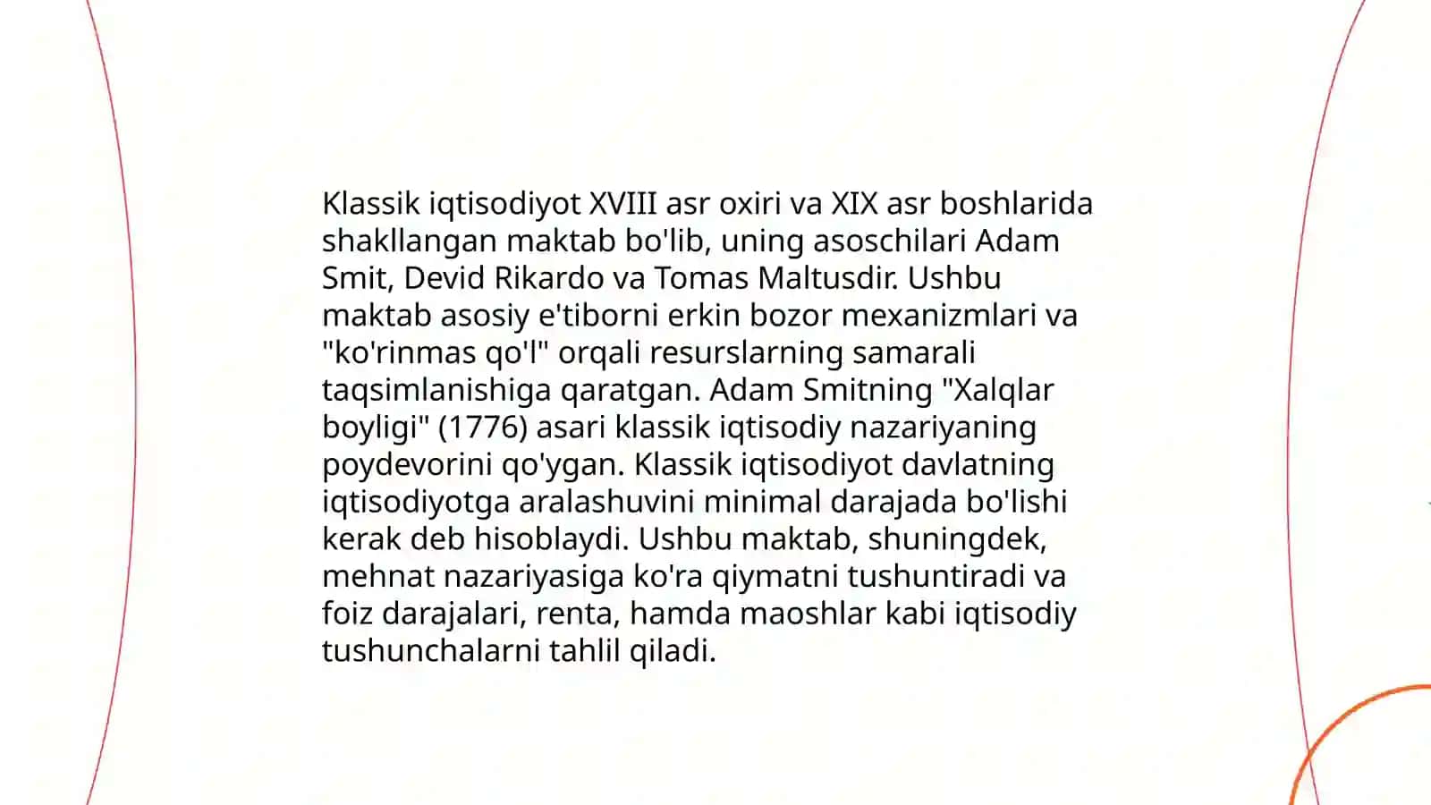 Classic iqtisodiyot maktabining tola shakillanishi 4