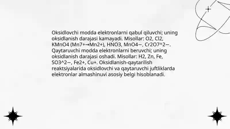 Oksidlanish-qaytarilish Reaksiyalar 4