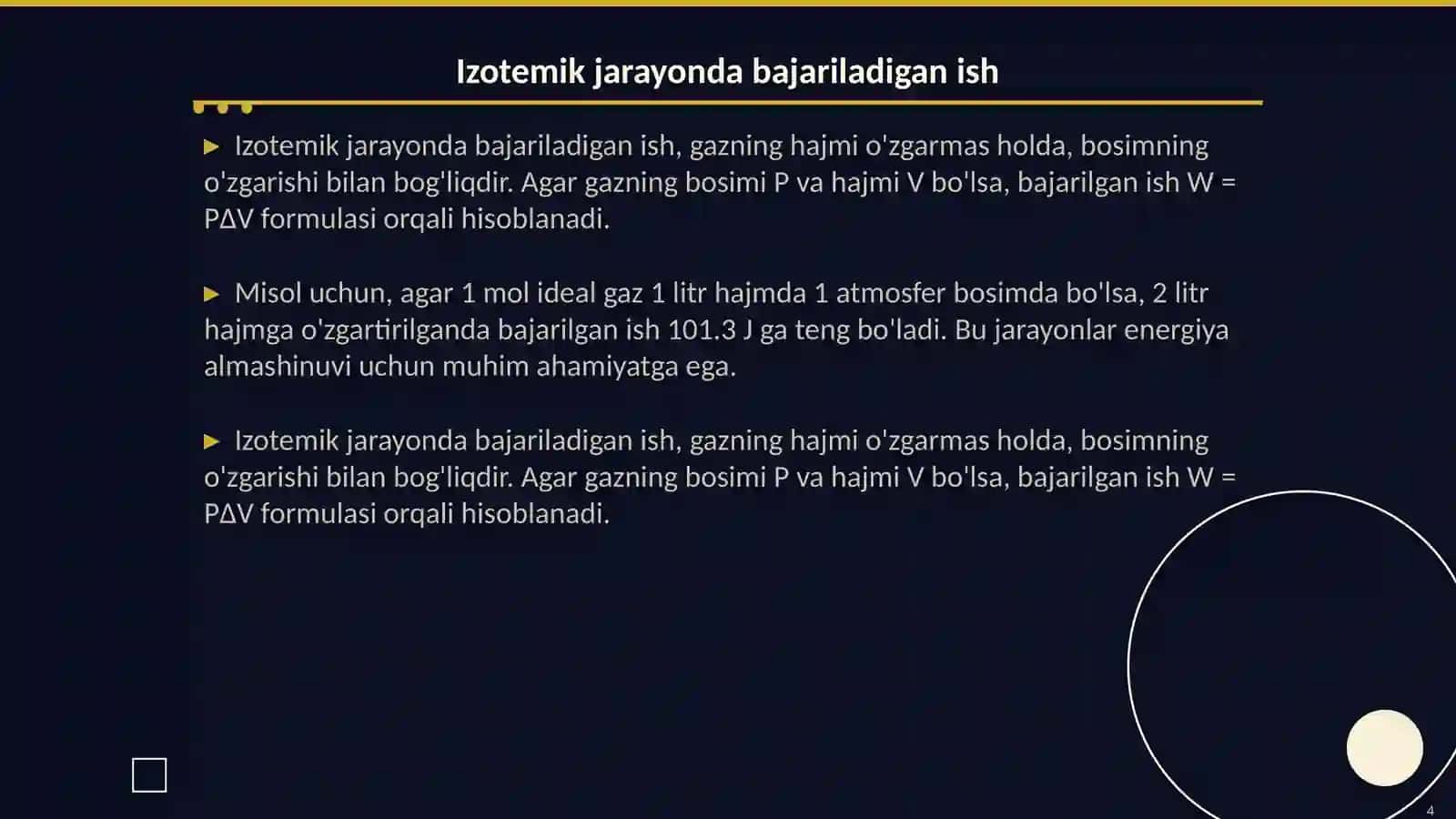 Izotemik jarayonda bajarilgan ish 4