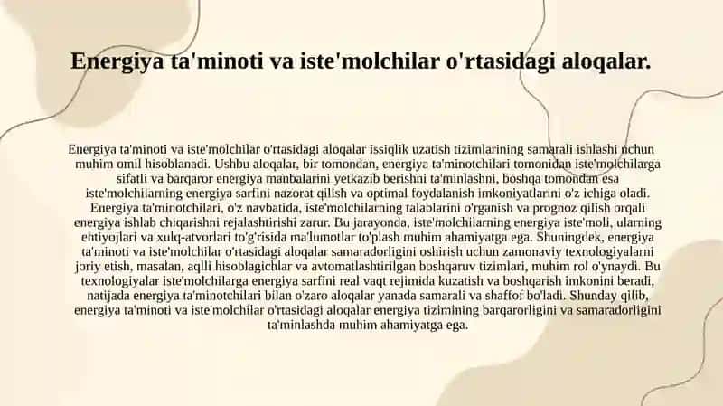 Issiqlik uzatish tizimlariga iste'molchilarni ulash 4