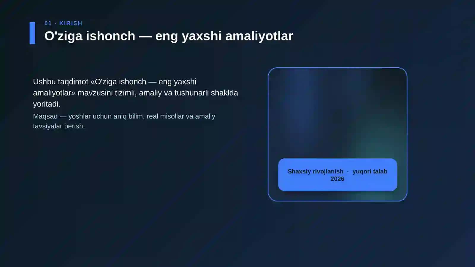O'ziga Ishonch - Eng Yaxshi Amaliyotlar 4