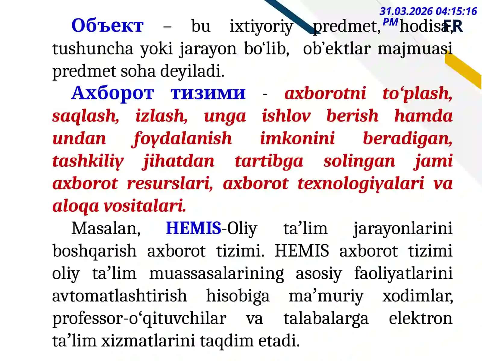 Microsoft Access ma’lumotlar bazasini boshqarish tizimi (MBBT) 4