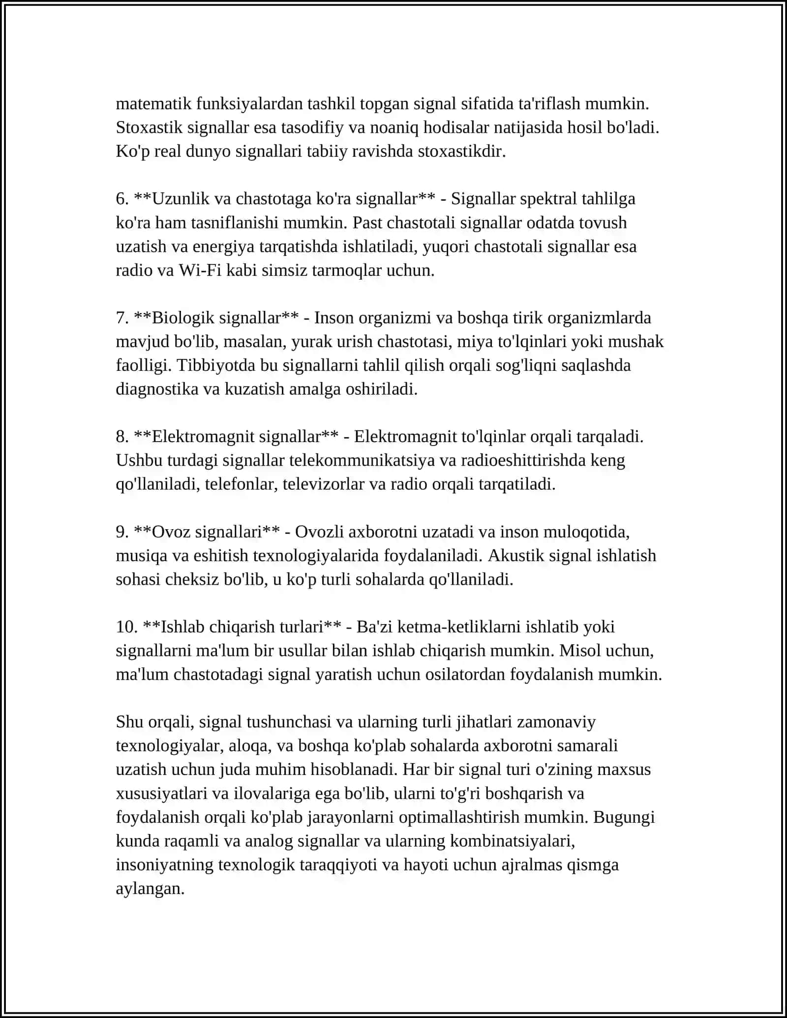 SINGNALNI ANIQLASH VA DISKRET 4