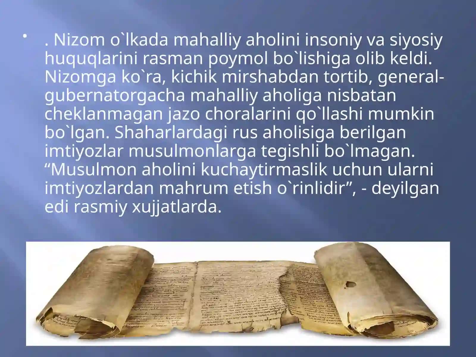 TURKISTONDA CHOR IMPERIYASI SIYOSATINING ASOSIY YO’NALISHLARI 4