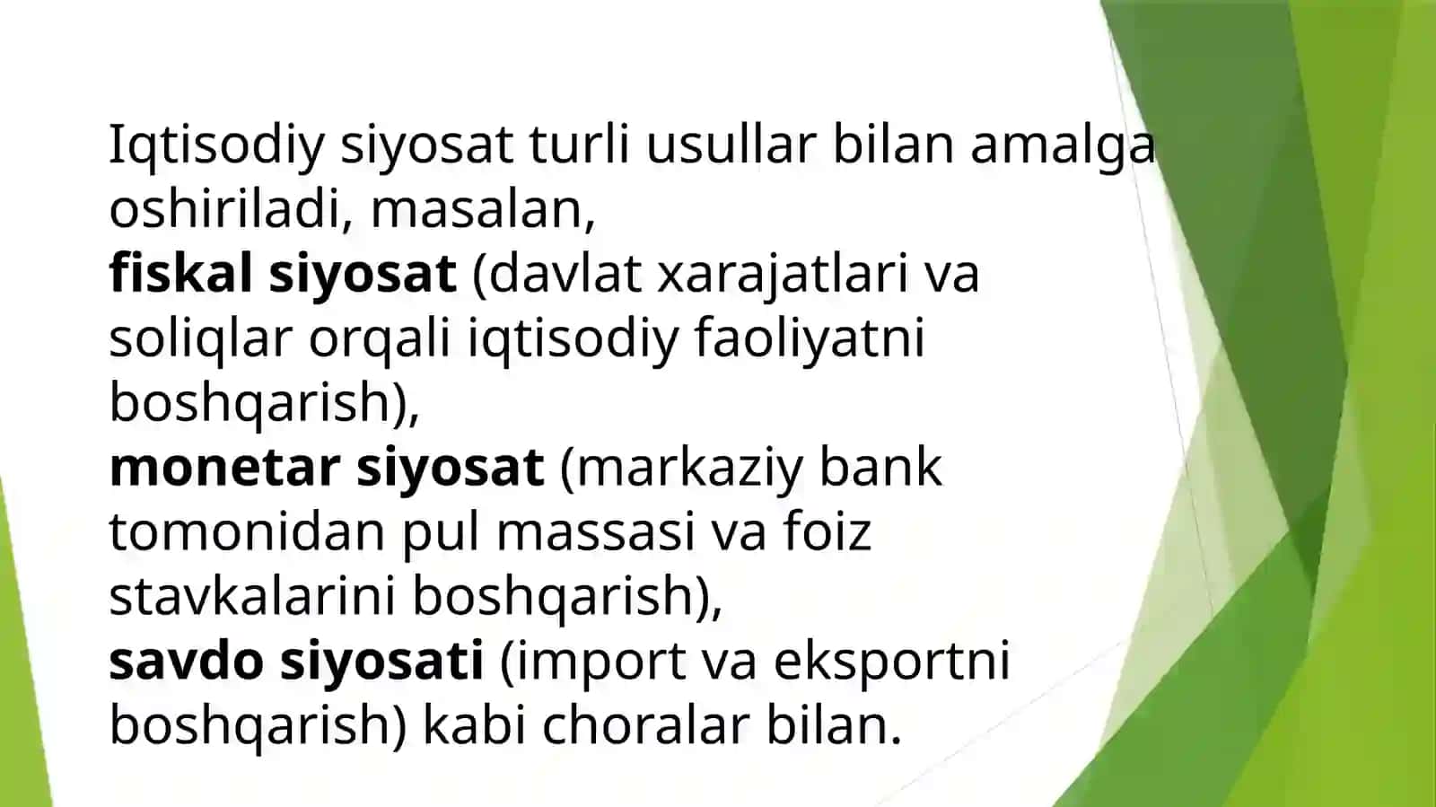 Iqtisodiy siyosatga kirish 4