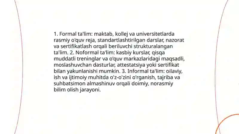 Ta'lim tashkil etish turlari va shakllari 4