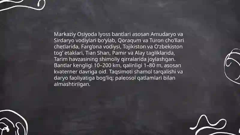 Lyoss va lyossimon jinslarning tarqalishi 4