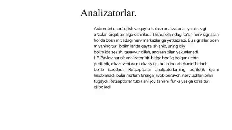 Sezgi organlarining ahamiyati. 4