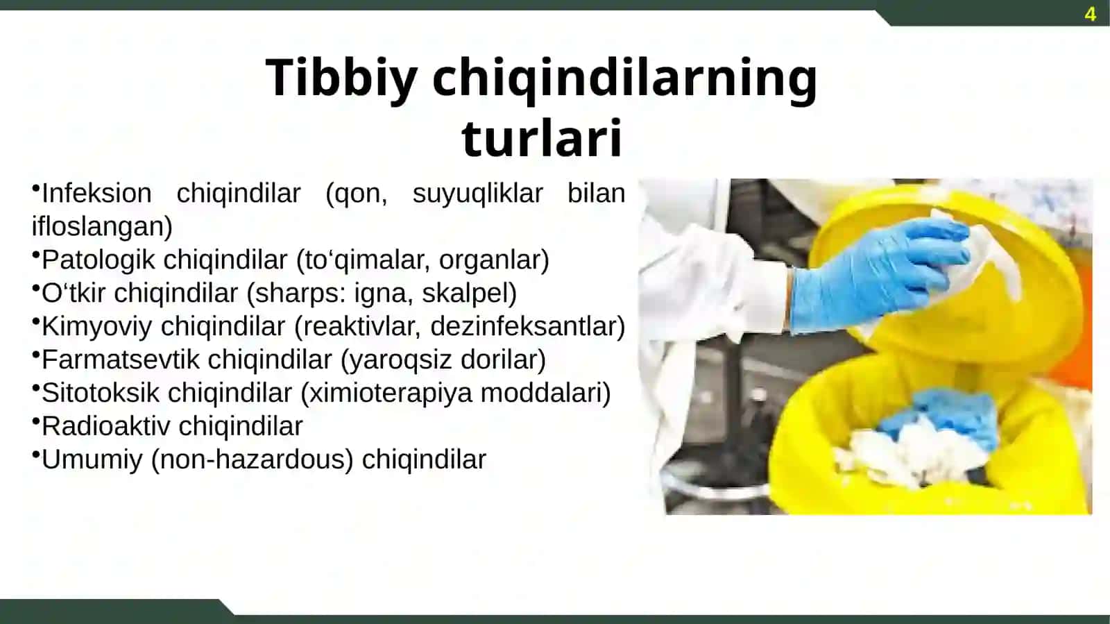 Tibbiy chiqindilarni xavfsiz boshqarish 4