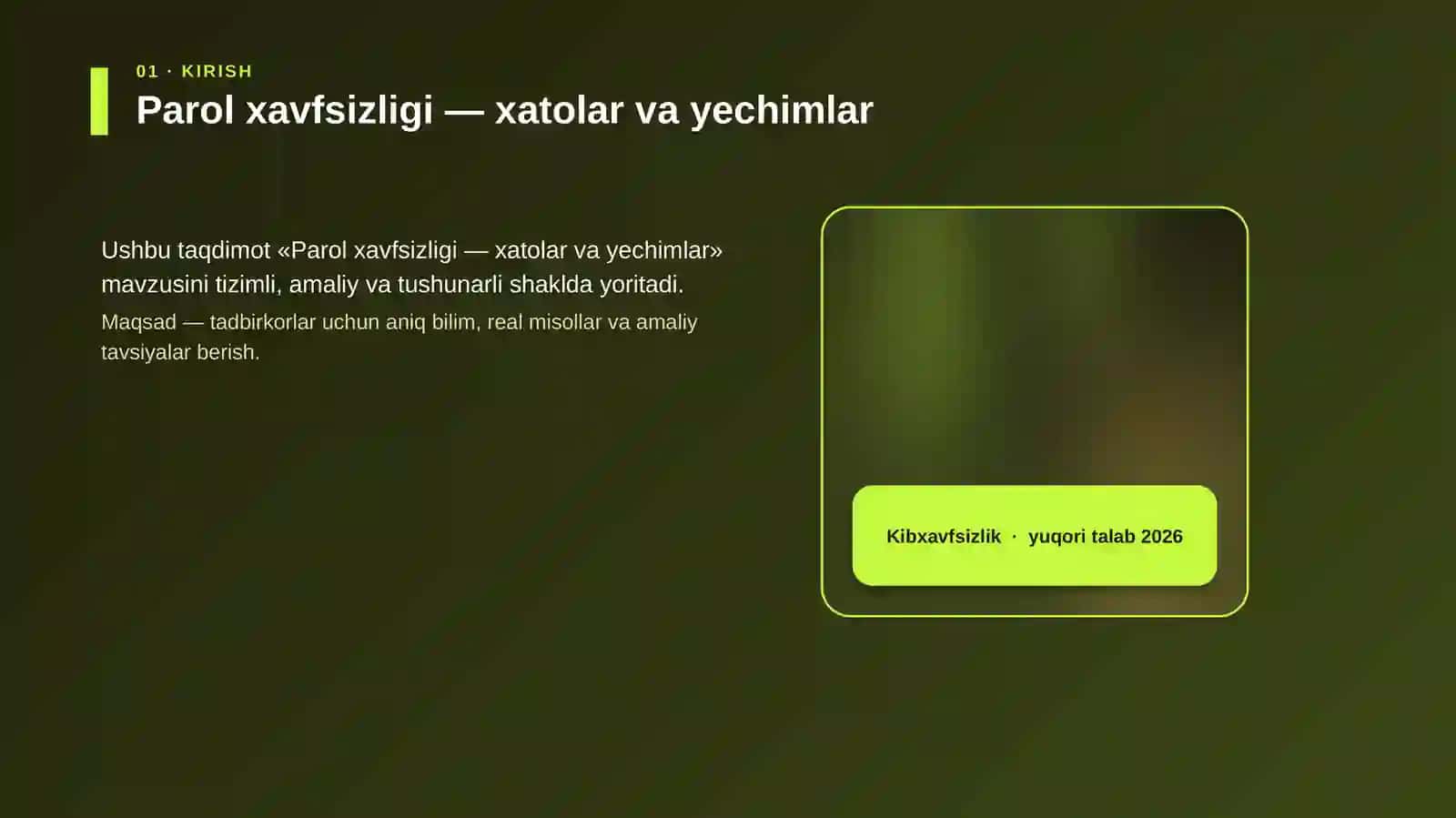 Parol xavfsizligi — xatolar va yechimlar 4