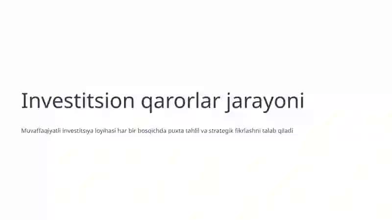 Investitsion loyihalarini baholash usullari 4