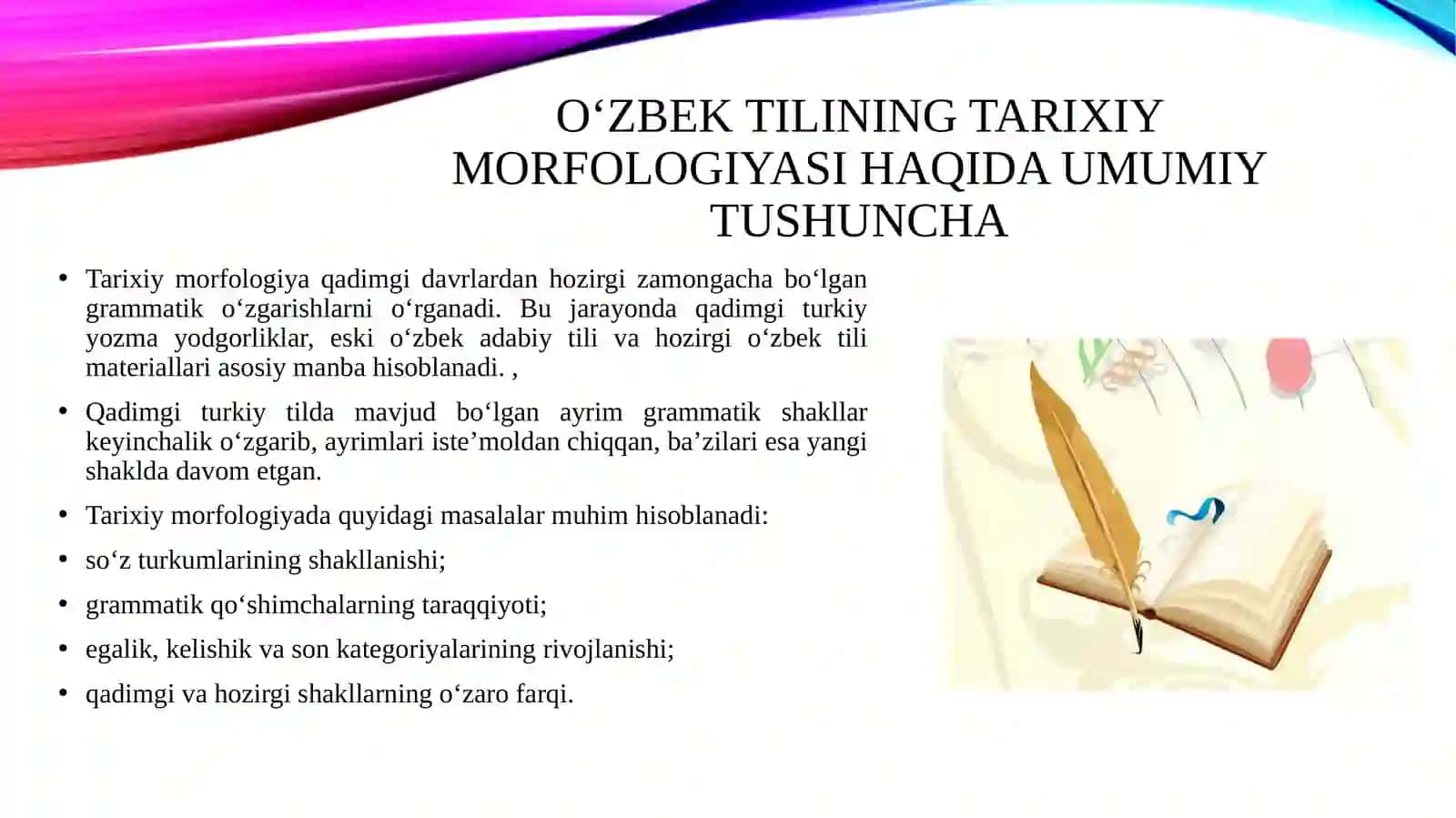O‘zbek tilining tarixiy morfologiyasi.Ot soʻz turkumi 4