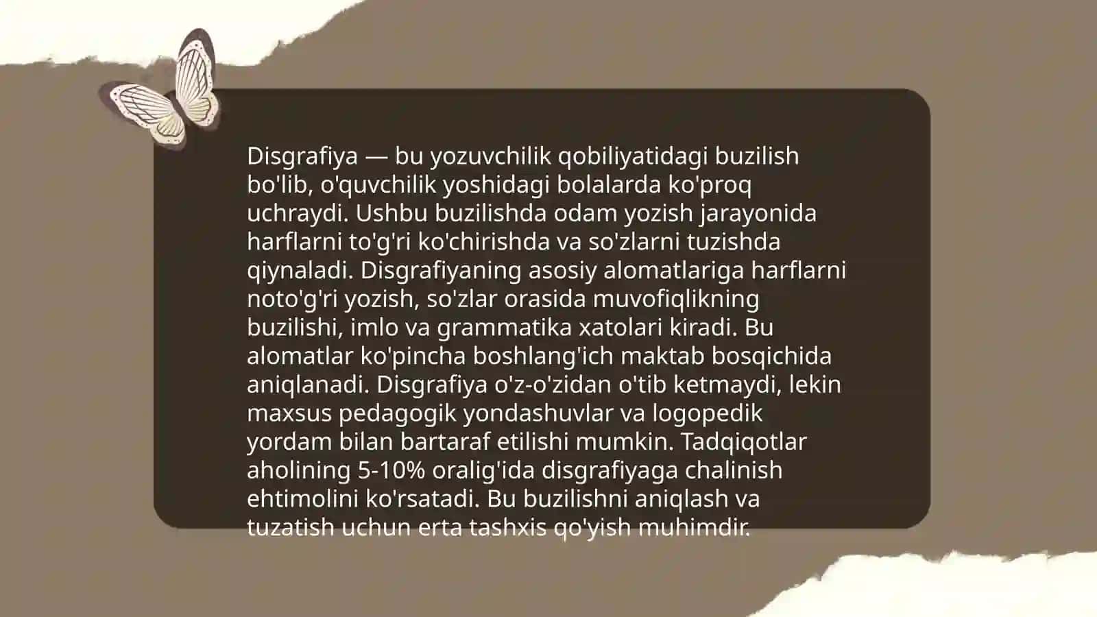 Disgrafiya va uning tasnifi 4