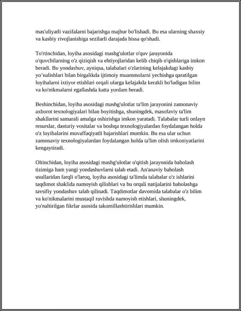 NOSTANDART, INNOVATSION MASHG'ULOT SHAKLLARI 4