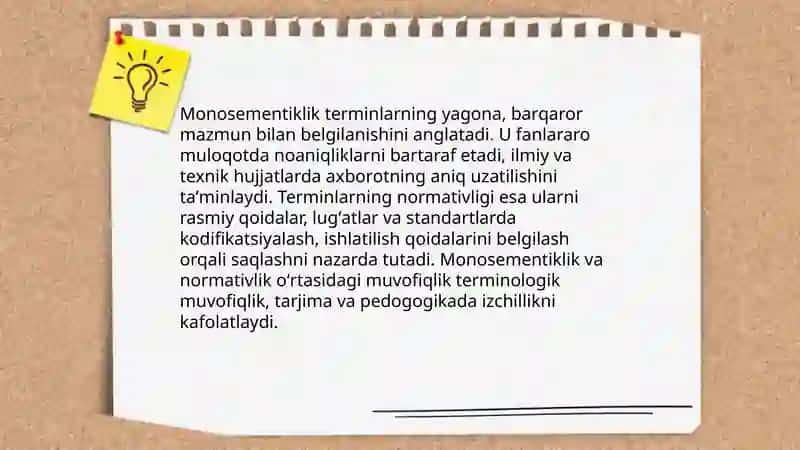 Terminlarning monosementik xarakteri 4