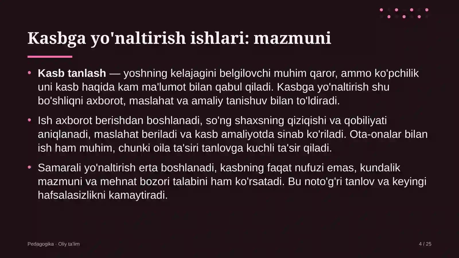 oilaviy poliklinikalarda kasbga yo'naltirish ishlari 5744 4