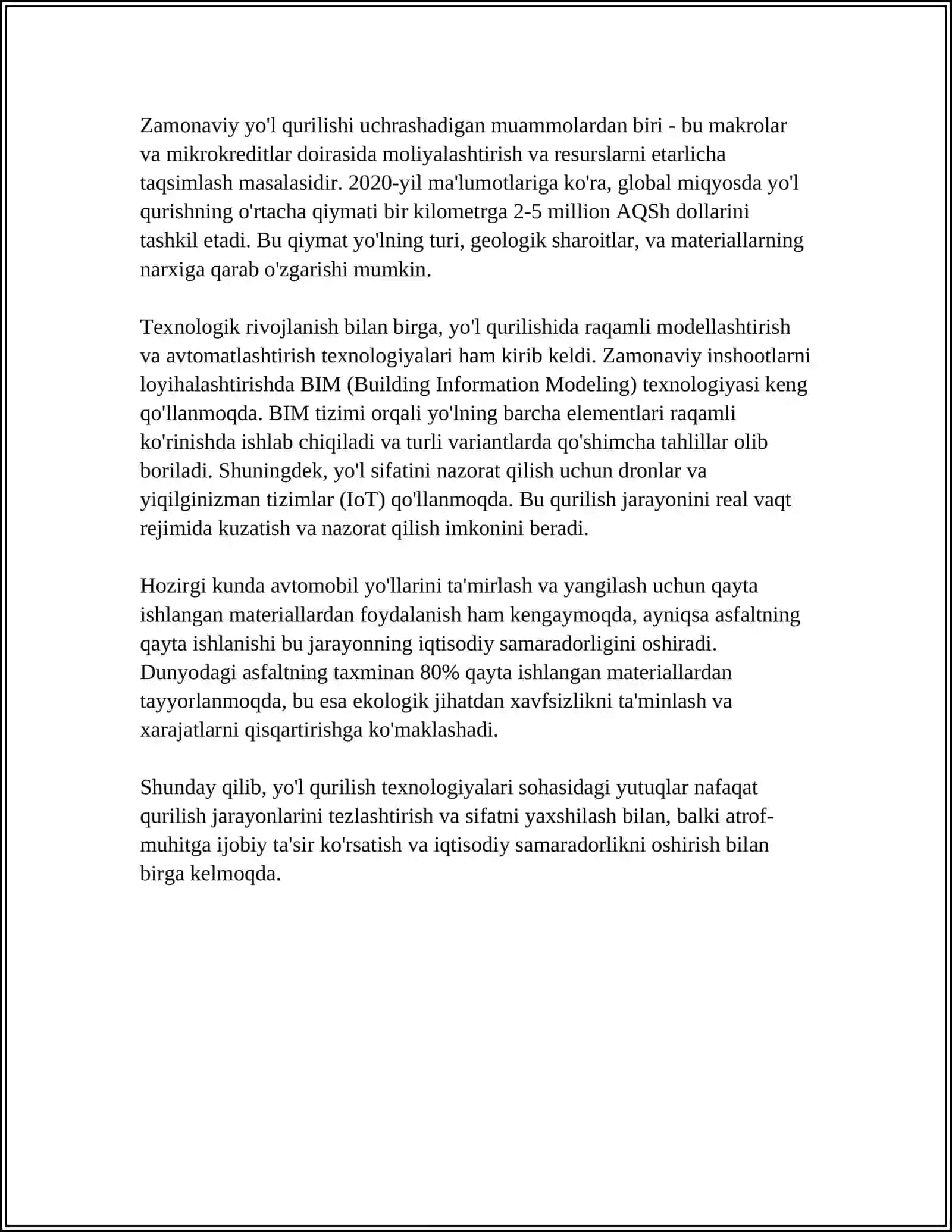 Yo'l qurilish texnologiyalari 4