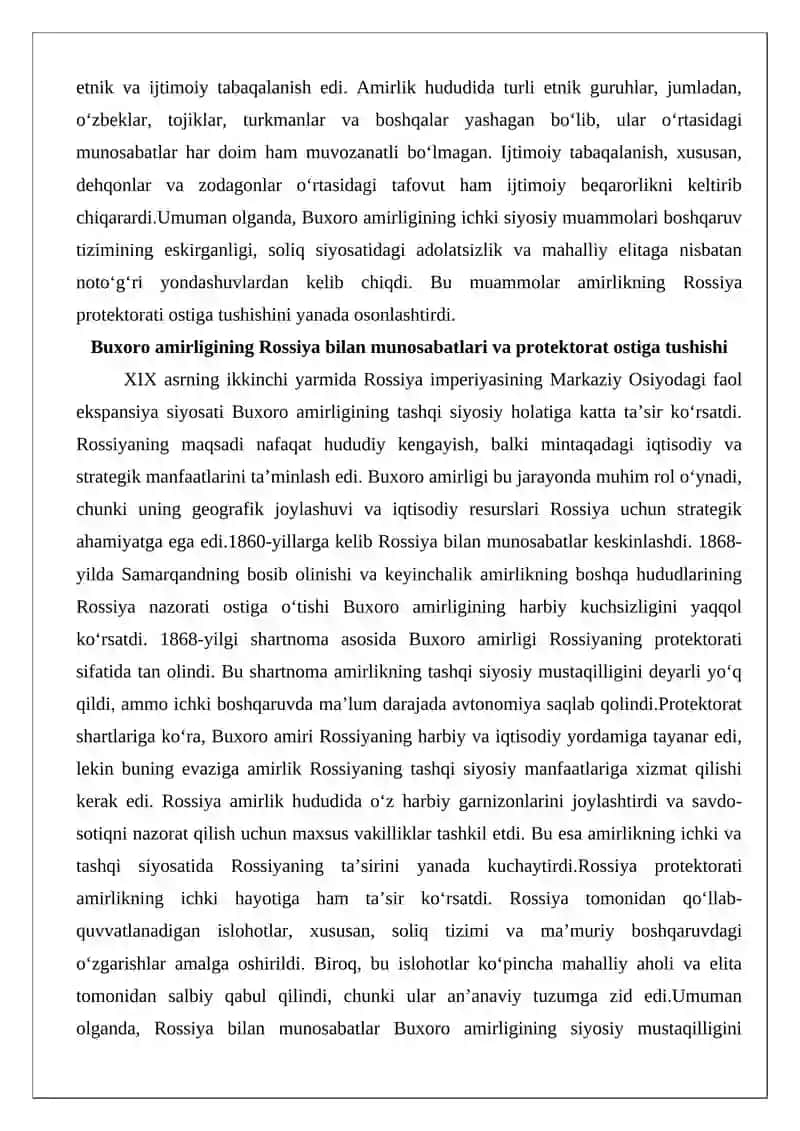 XIX asr oxiri – XX asr boshlarida Buxoro amirligi 4