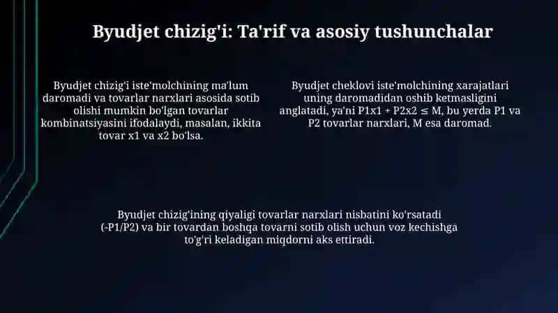 Byudjet chiziĝi va cheklovlar 4