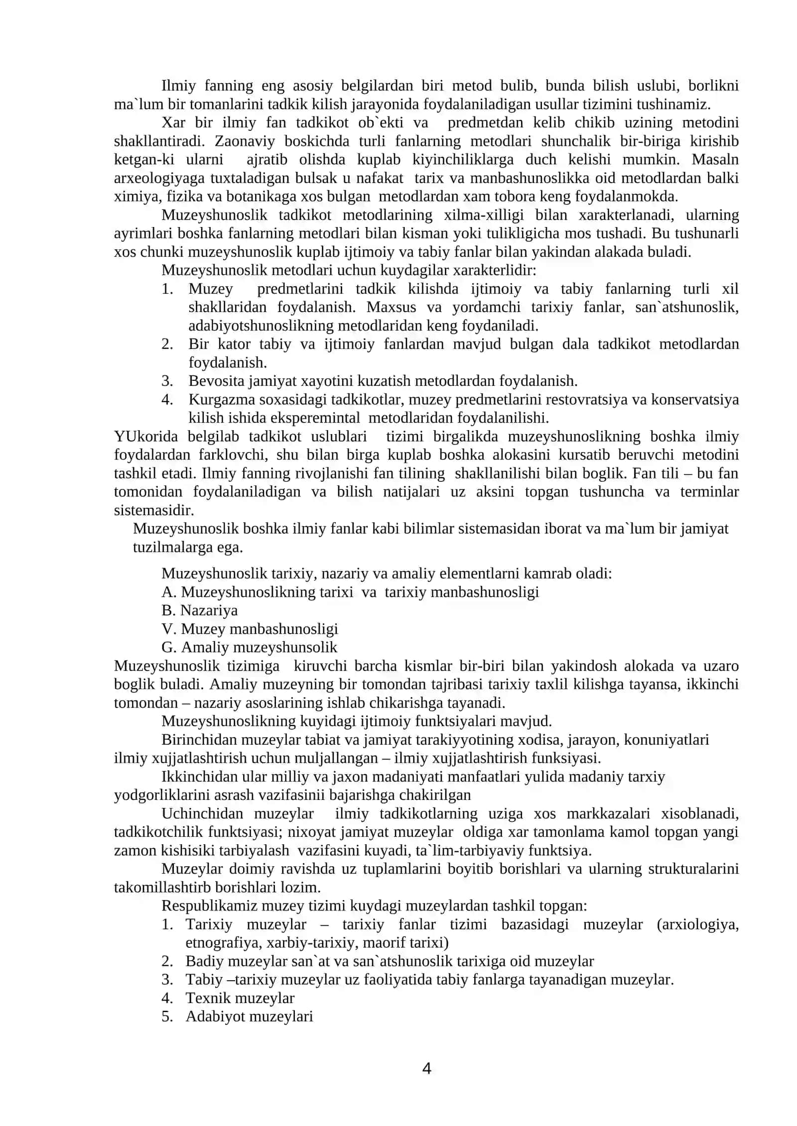 Muzeyshunoslik faniga kirish 4