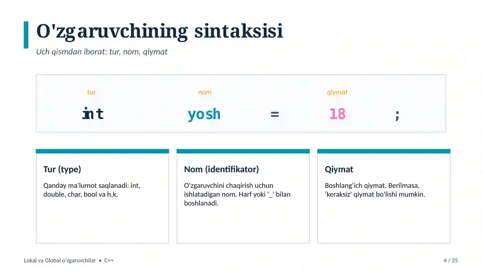 MATEMATIKA YO'NALISHI TALABALARI UCHUN 4