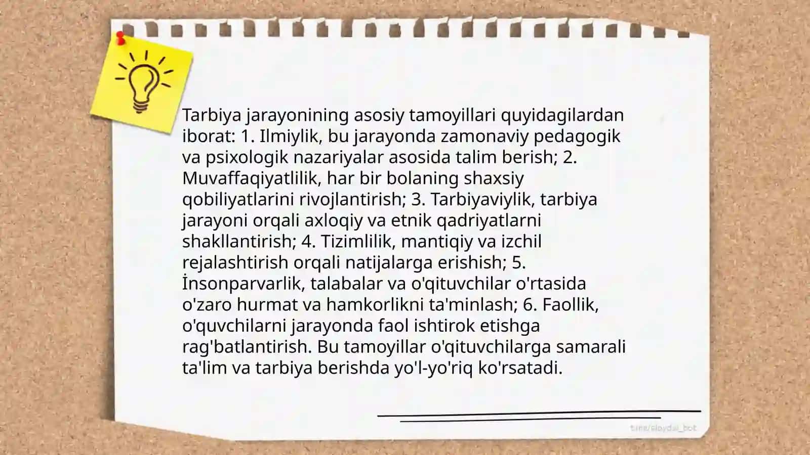 Tarbiya jarayonining òziga xos xusutsiyatlari 4