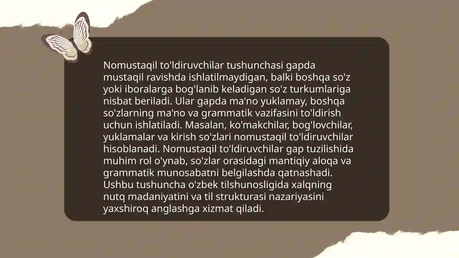 Mustaqil va nomustaqil to'ldiruvchilar 4