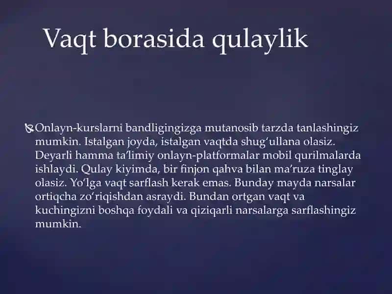 Onlayn ta’lim qulayliklari 4