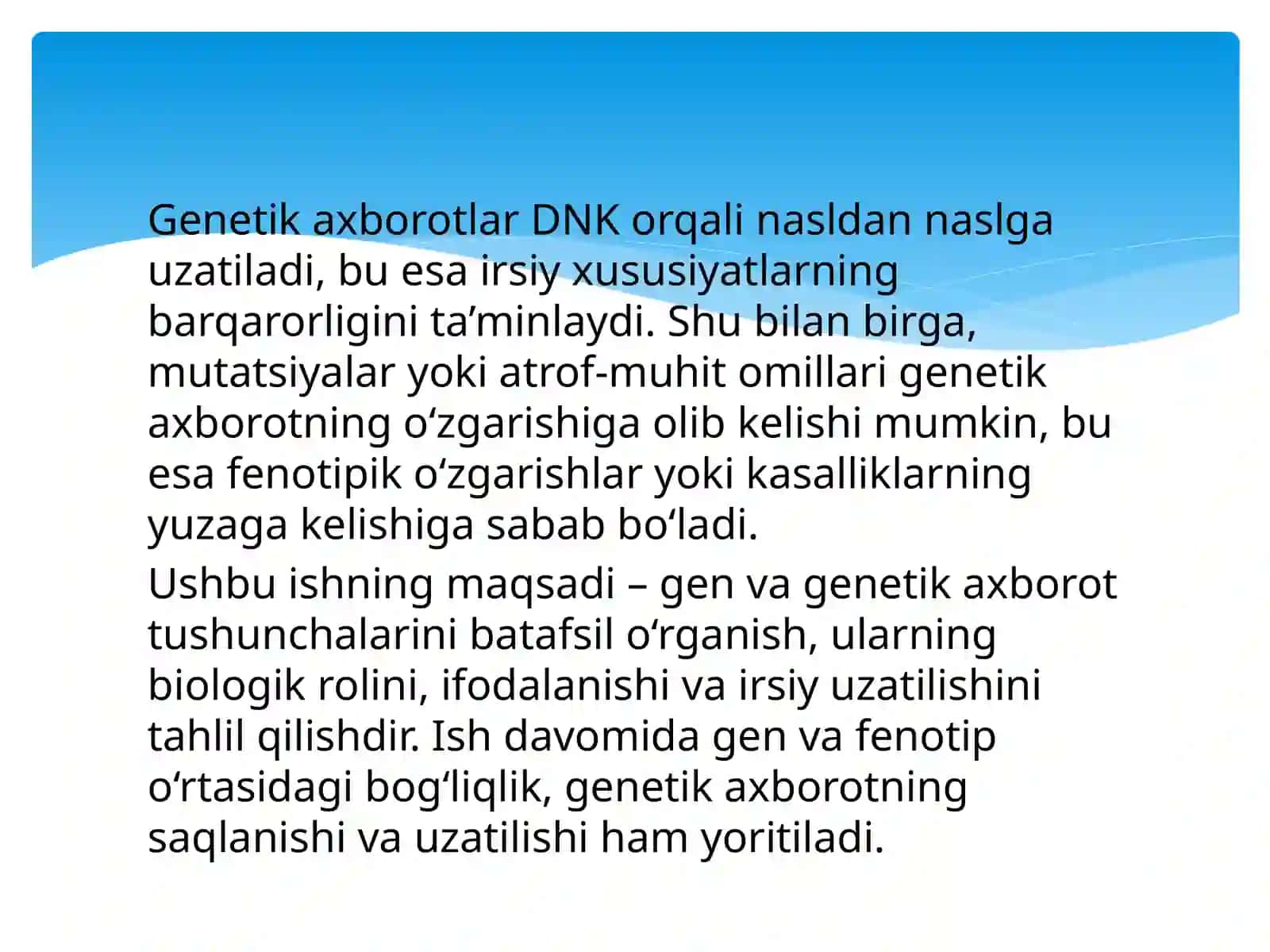 Gen va genetik axborotlar 4