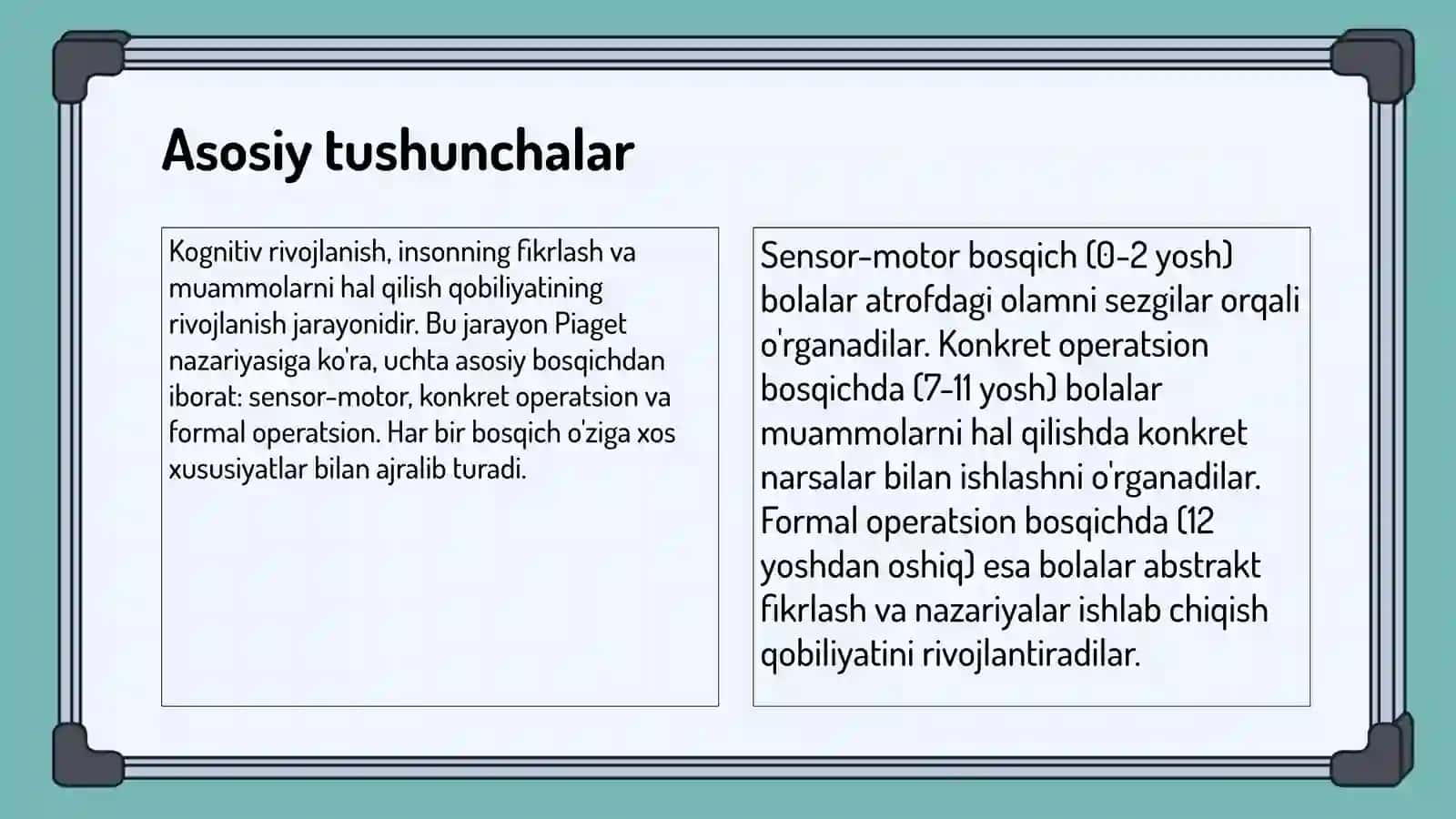 Yetuklik davrida kognitiv soha rivojlanish sohalari 4